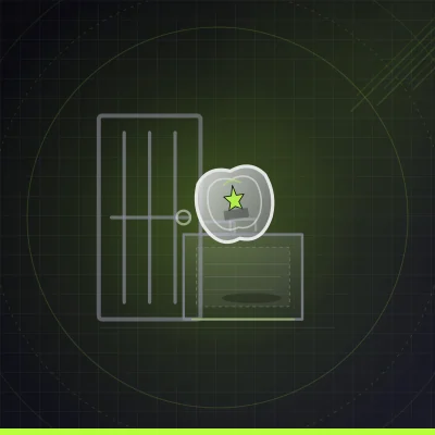 Nocturne review illustration showing a detective badge on a case file next to a prison cell door