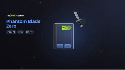 A sword on a game case with price and platform badges for Phantom Blade Zero review