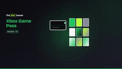 A game console next to a grid of game covers representing Polygon's 25 best Xbox Game Pass games for 2026